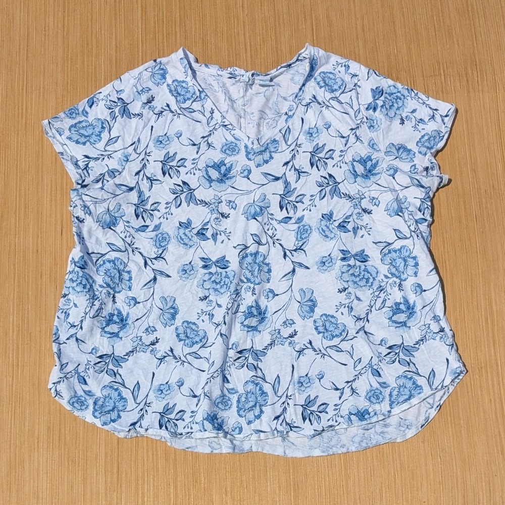 Cynthia Rowley Shirt Floral Print Cottage Feminine Cotton Summer Casual Women 3X
